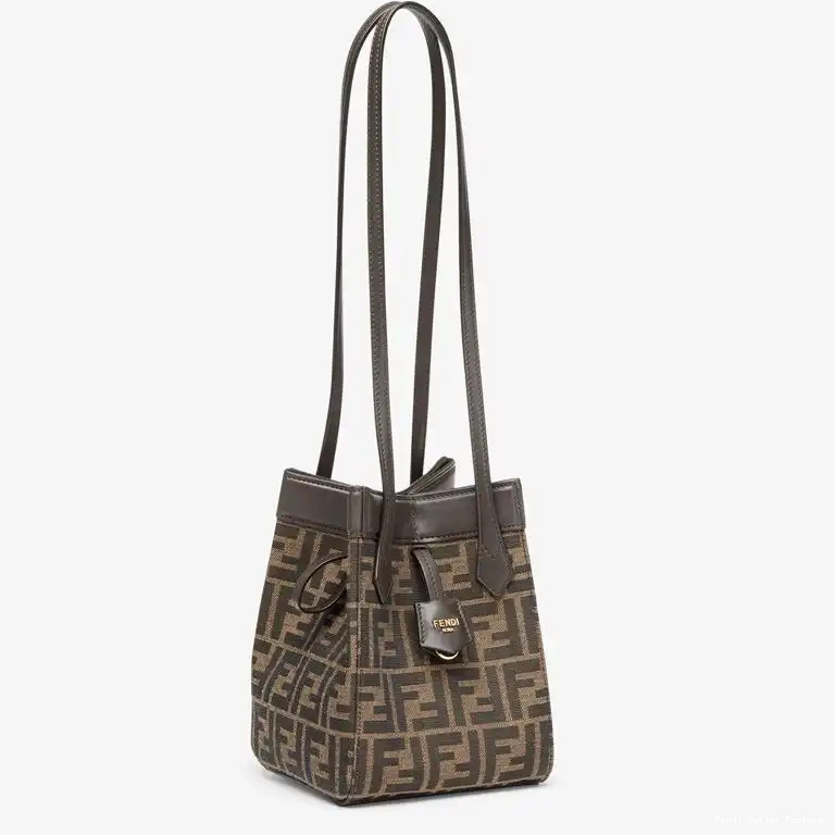 Cheap HOT In Origami Fabric Motif Bag Mini Fendi FF Brown 0531
